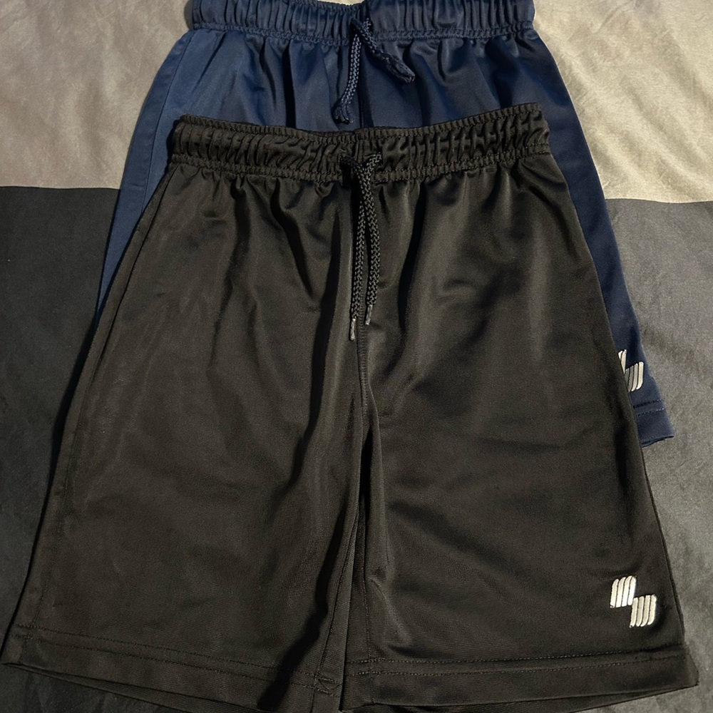 The Children's Place Black and Blue Casual Shorts with Elastic Waistbands
